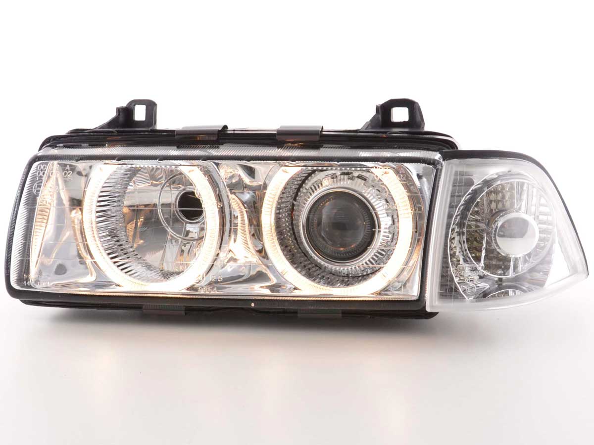 Xenon Scheinwerfer Set Angel Eyes Optik BMW 3er Coupe Typ E36 Baujahr 92-98 chrom Xenon Scheinwerfer Set Angel Eyes Optik BMW 3er Coupe Typ E36 Baujahr 92-98 chrom